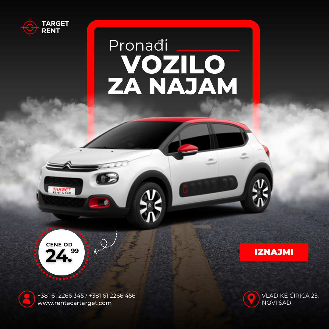Rent a car Novi Sad - TARGET - 00-24h - Auto u Novom Sadu