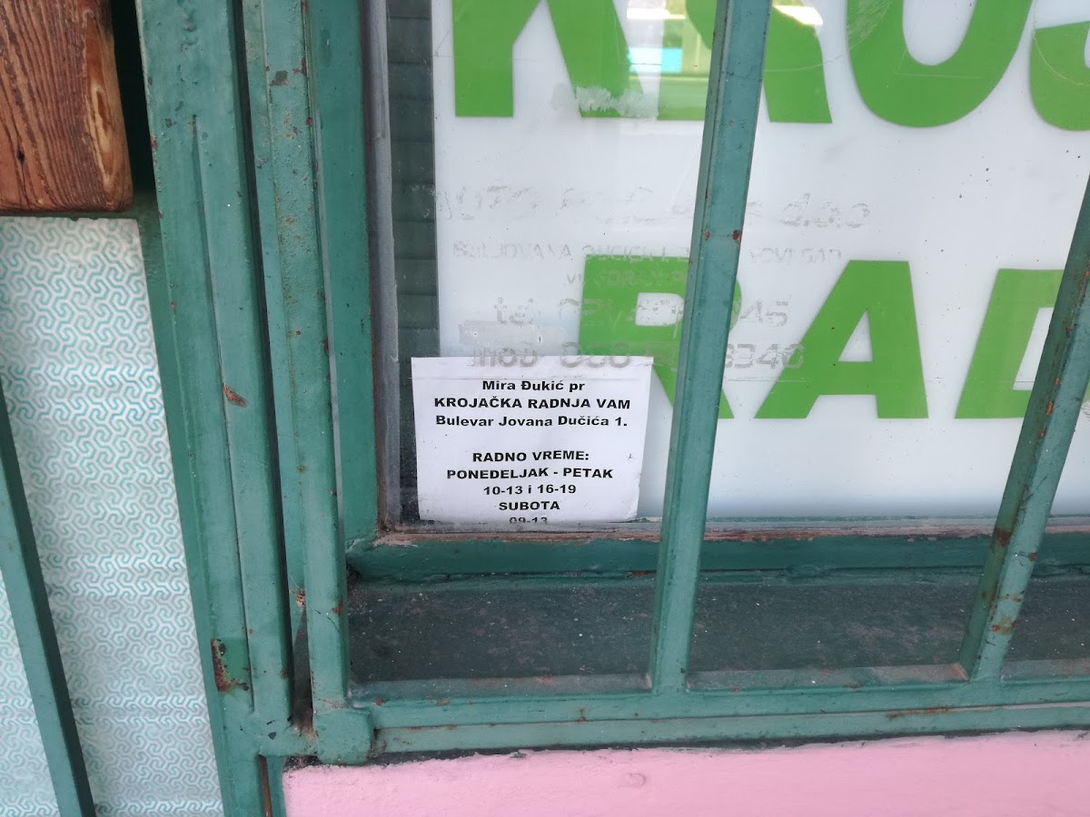 Krojačka radnja VAM - Zanati u Novom Sadu
